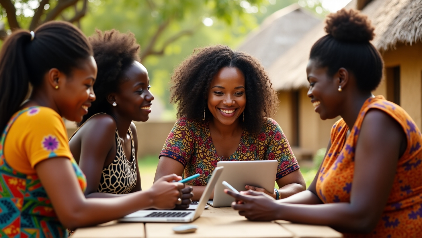 African women collaborating on digital entrepreneurship